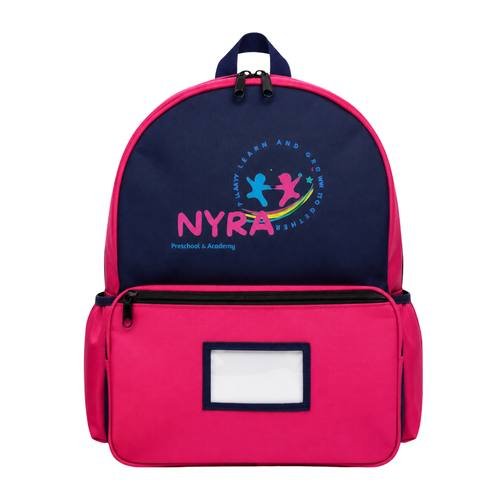 NYRA Preschool & Academy custom branded school bag